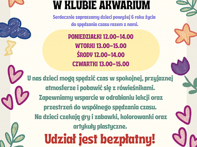 Bezpłatna świetlica dla dzieci w żywieckim Akwarium